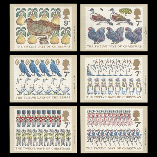 Great Britain 1977 Christmas first day PHQ cards signed by David Gentleman