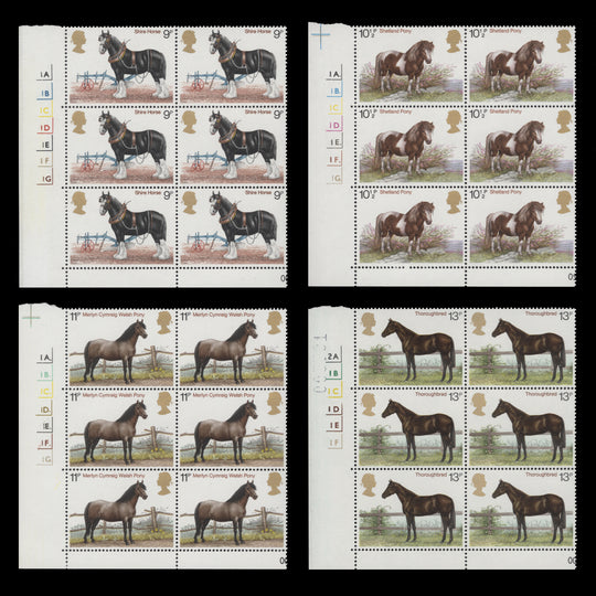 Great Britain 1978 (MNH) Horses cylinder blocks