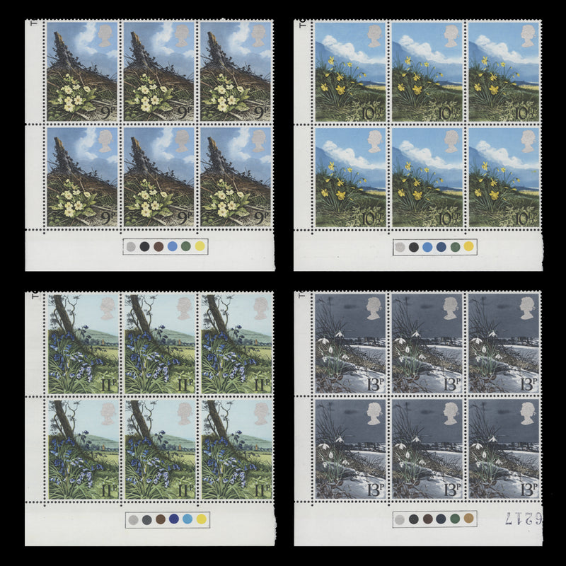 Great Britain 1979 (MNH) Spring Wild Flowers traffic light blocks