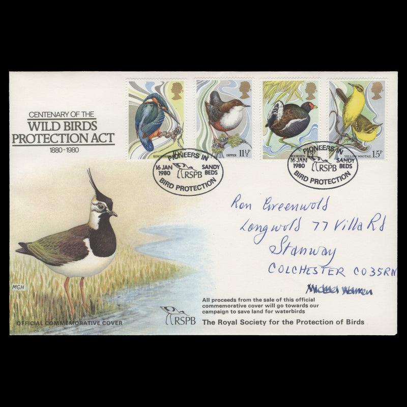 Great Britain 1980 Wild Bird Protection Act first day cover signed by Michael Warren