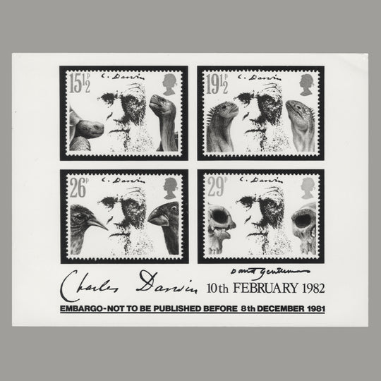 Great Britain 1982 Charles Darwin Centenary publicity photo signed by designer