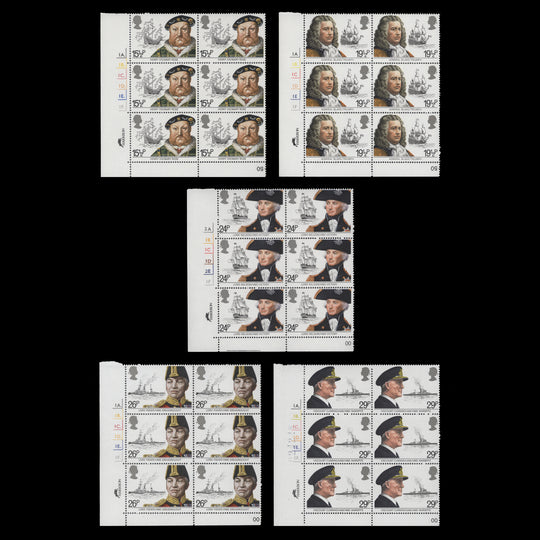 Great Britain 1982 (MNH) Maritime Heritage cylinder blocks