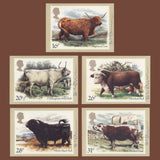 Great Britain 1984 British Cattle first day PHQ cards signed by designer