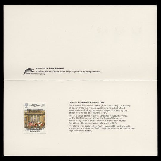 Great Britain 1984 London Economic Summit presentation folder
