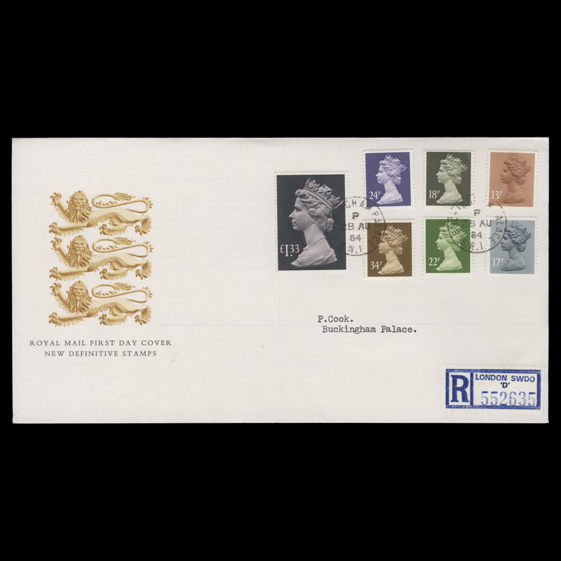 Great Britain 1984 Definitives first day cover, BUCKINGHAM PALACE