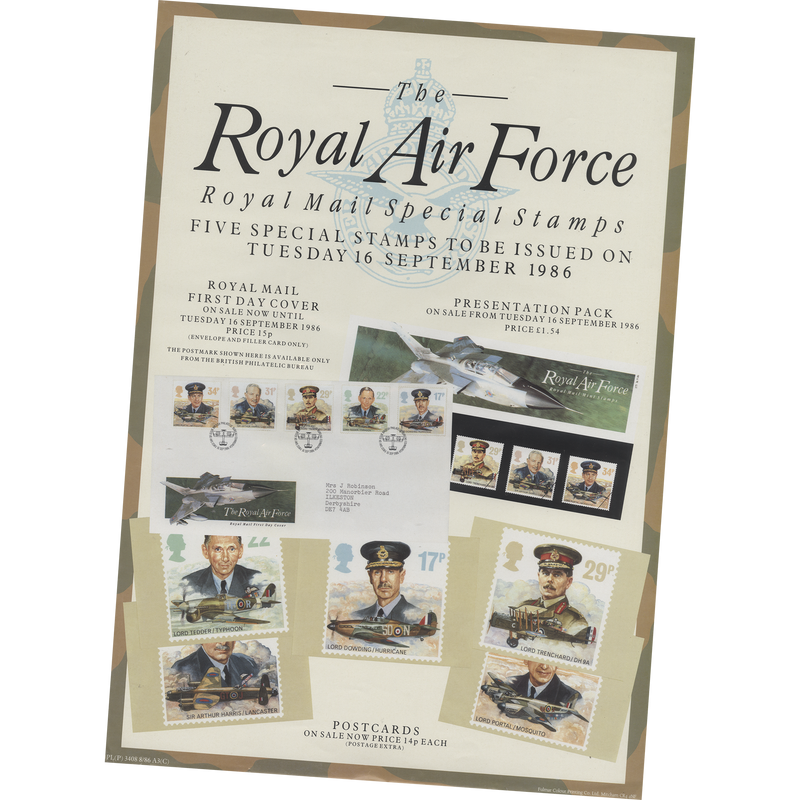 Great Britain 1986 Royal Air Force History A3 publicity poster