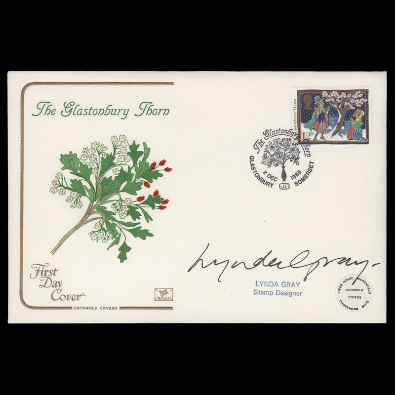 Great Britain 1986 Christmas first day cover signed by designer