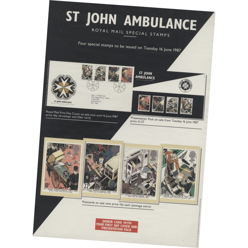 Great Britain 1987 St John Ambulance Centenary A3 publicity poster