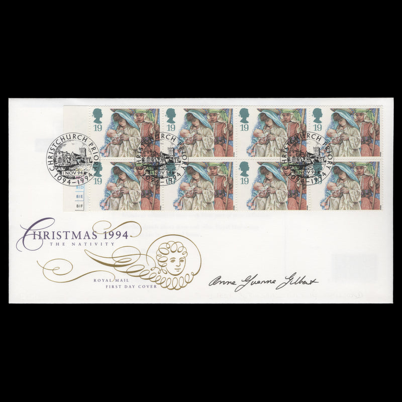 Great Britain 1994 Christmas first day cover signed by designer