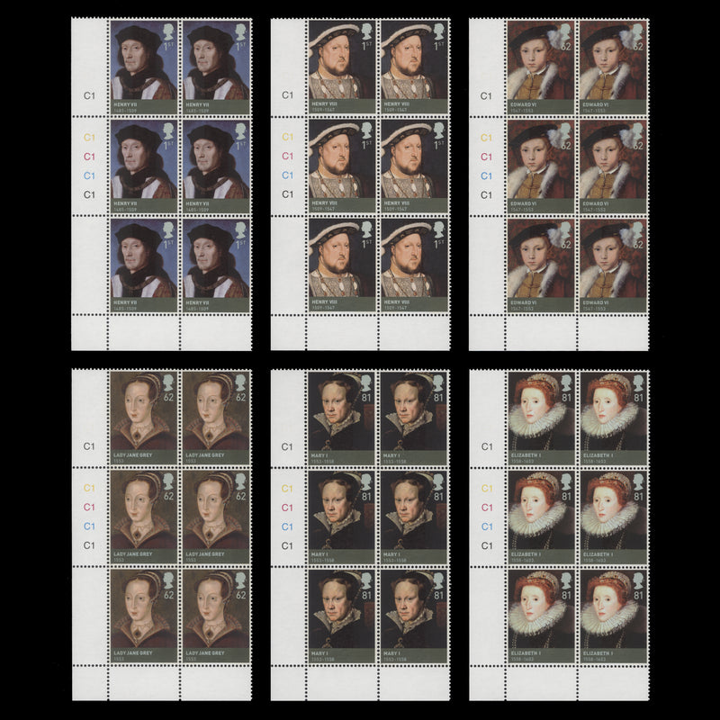 Great Britain 2009 (MNH) British Monarchs cylinder blocks