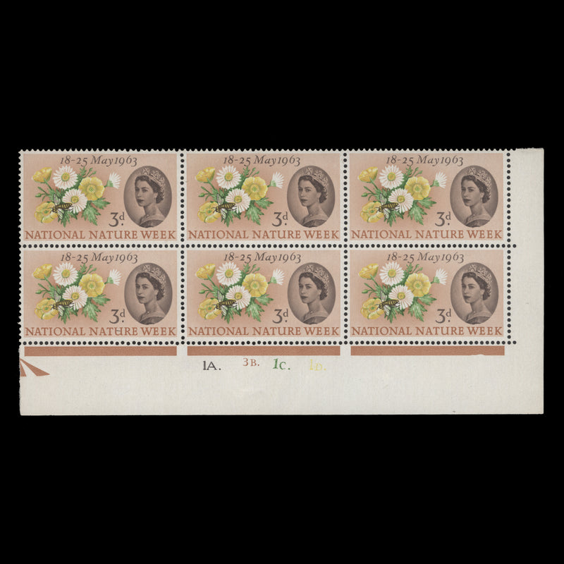 Great Britain 1963 (MNH) 3d National Nature Week ordinary cylinder block