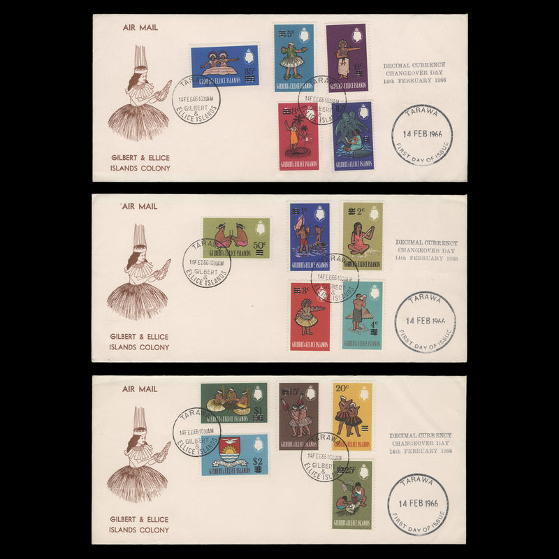 Gilbert & Ellice Islands 1966 Islander Provisionals first day covers, TARAWA