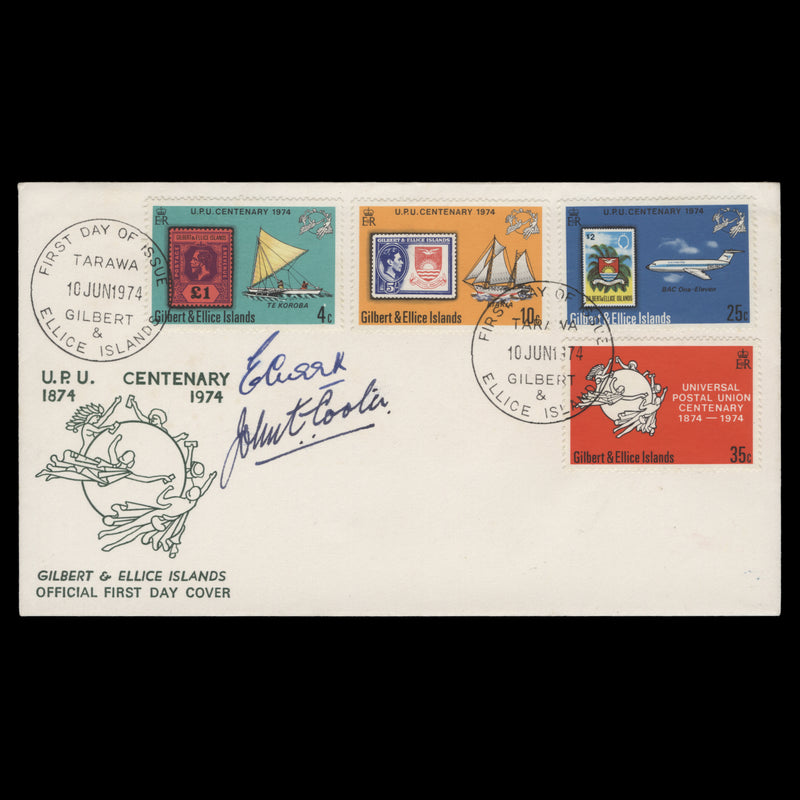 Gilbert & Ellice Islands 1974 UPU Centenary signed first day cover