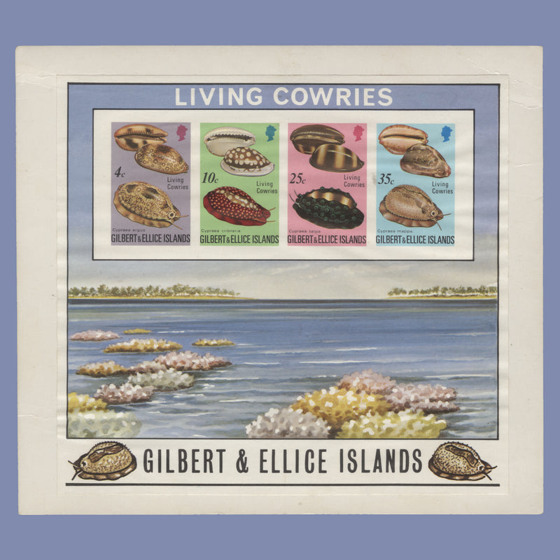 Gilbert & Ellice Islands 1975 Cowrie Shells imperf proof miniature sheet