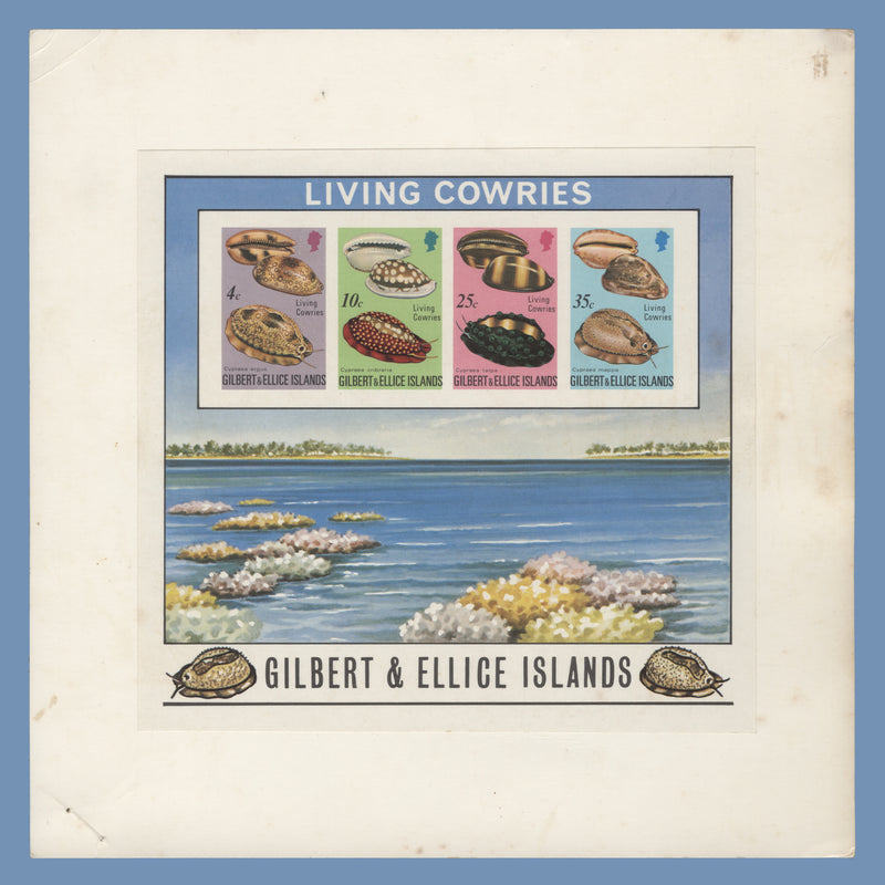 Gilbert & Ellice Islands 1975 Cowrie Shells imperf proof miniature sheet