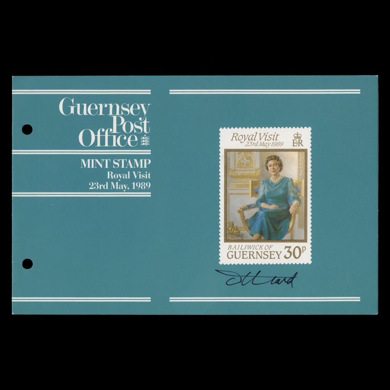 Guernsey 1989 Royal Visit presentation pack signed by designer