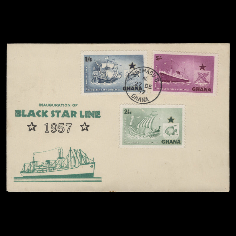 Ghana 1957 (FDC) Black Star Shipping Line, ANOMABU