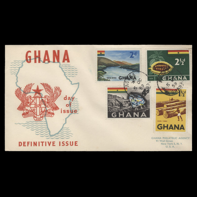 Ghana 1959 Definitives first day cover, ACCRA