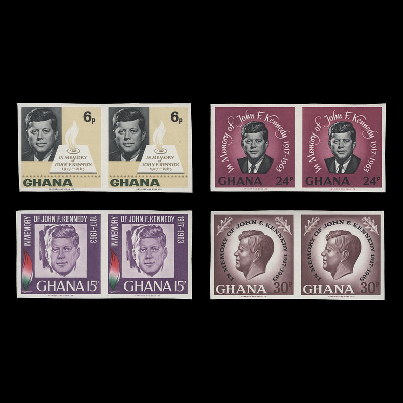 Ghana 1965 (MNH) Kennedy Commemoration imperf pairs