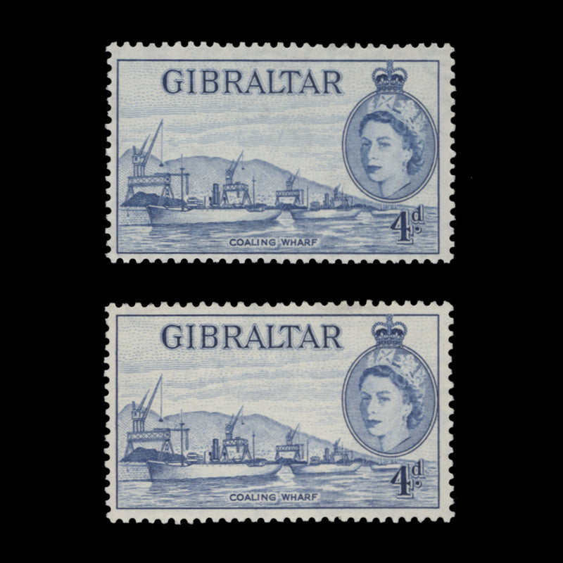 Gibraltar 1959 (MNH) 4d Coaling Wharf in blue