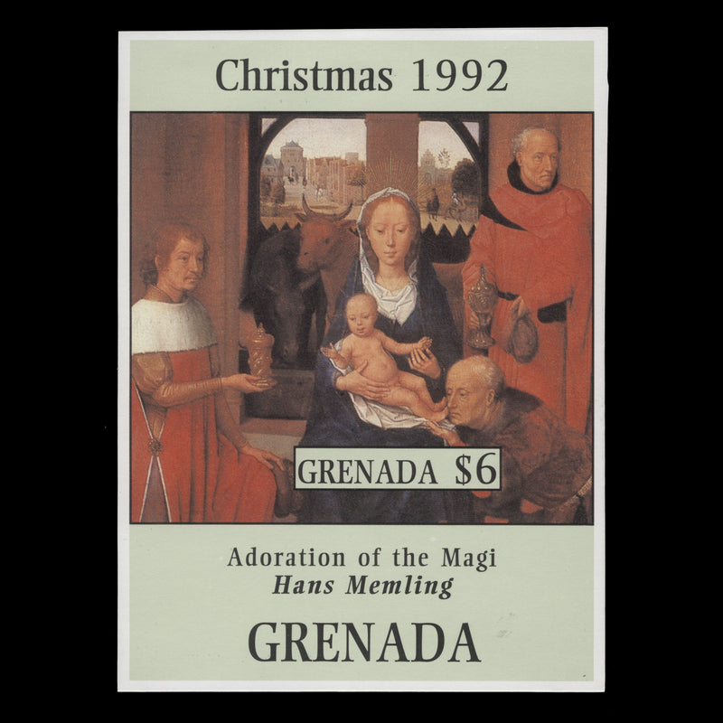 Grenada 1992 (MNH) $6 Christmas imperforate proof miniature sheet