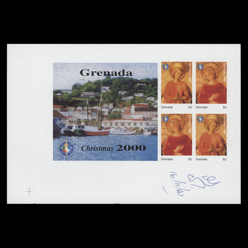 Grenada 2000 Christmas imperf proof sheetlet