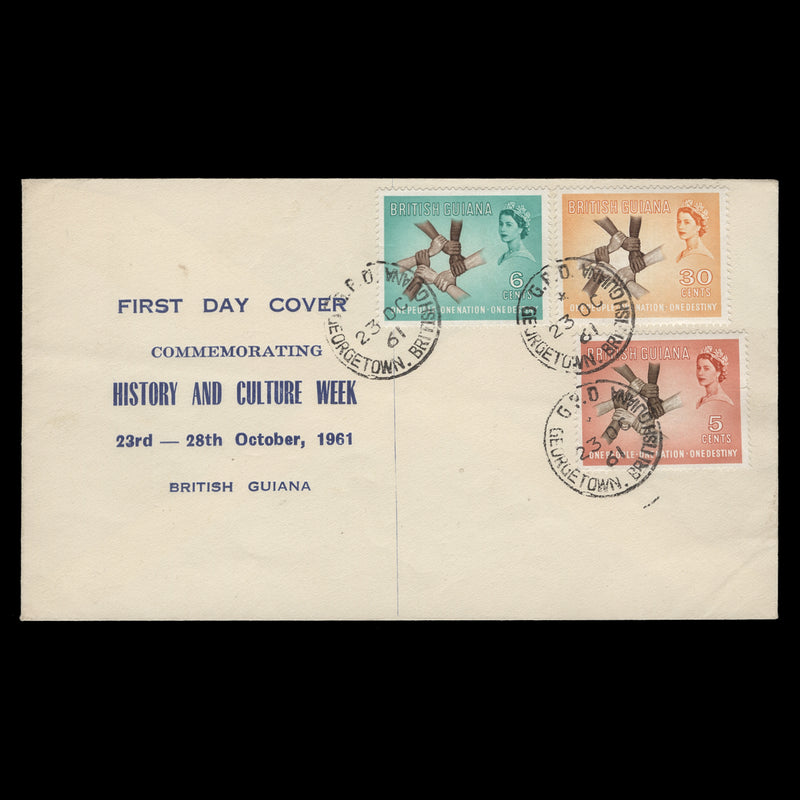 British Guiana 1961 History and Culture Week first day cover, GEORGETOWN