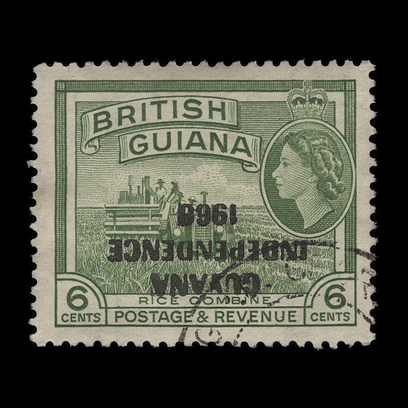 Guyana 1967 (Variety) 6c Rice Combine with inverted overprint