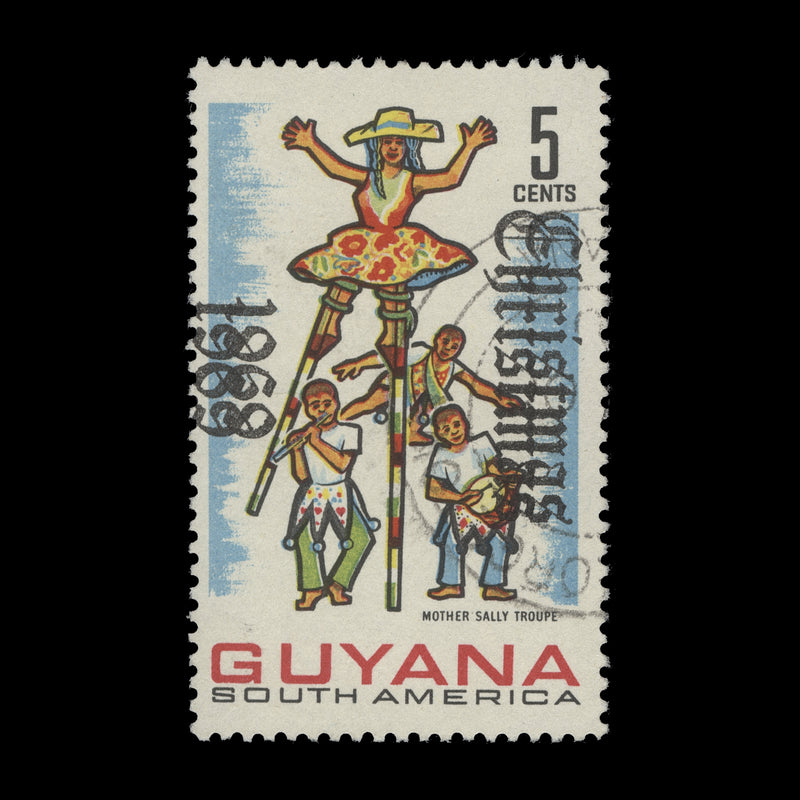 Guyana 1969 (Variety) 5c Christmas with double overprint