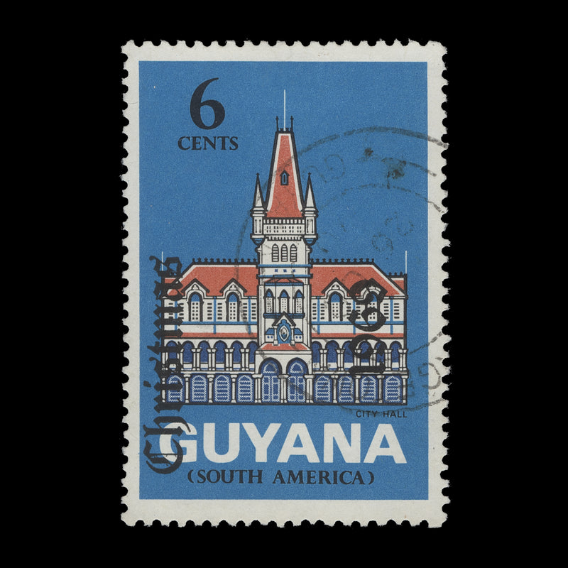 Guyana 1969 (Variety) 6c Christmas with inverted overprint
