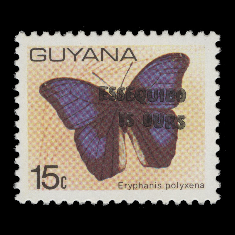 Guyana 1981 (MNH) 15c Eryphanis Polyxena with non-serif overprint