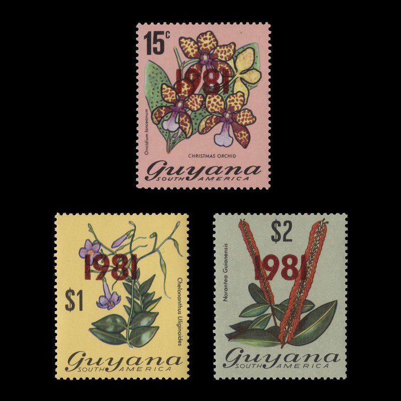 Guyana 1981 (MNH) Provisionals with '1981' overprint in red