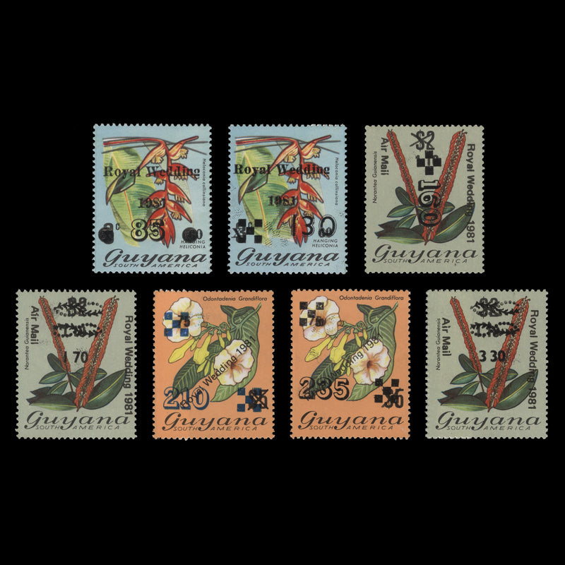 Guyana 1982 (MNH) Royal Wedding coil provisionals