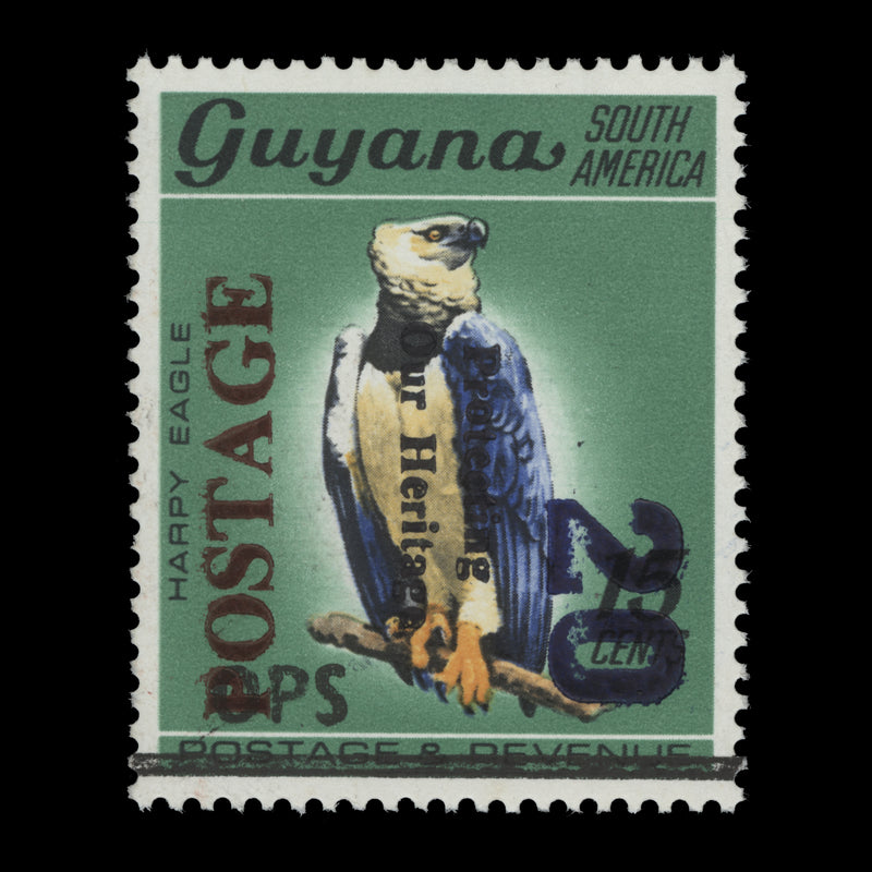 Guyana 1984 (MNH) 20c/15c Harpy Eagle provisional, black overprint