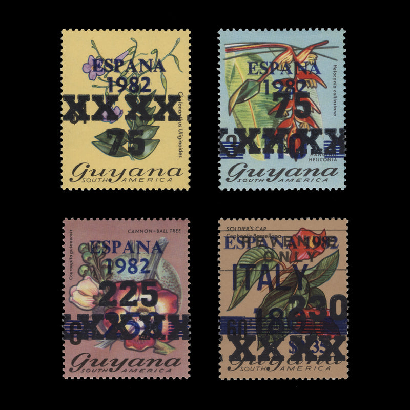 Guyana 1984 (MNH) Provisionals with 'XXXX' obliterator, 2 April
