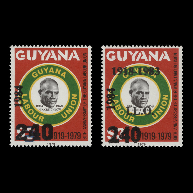 Guyana 1984 (MNH) H N Critchlow Birth Anniversary provisionals
