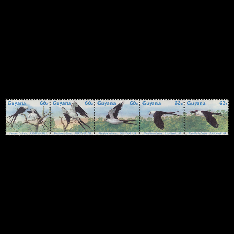 Guyana 1984 (MNH) Christmas/Swallow-Tailed Kites strip