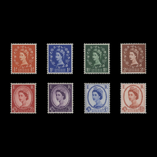 Great Britain 1958-59 (MLH) Wilding Definitives, graphite-lined, multiple crowns
