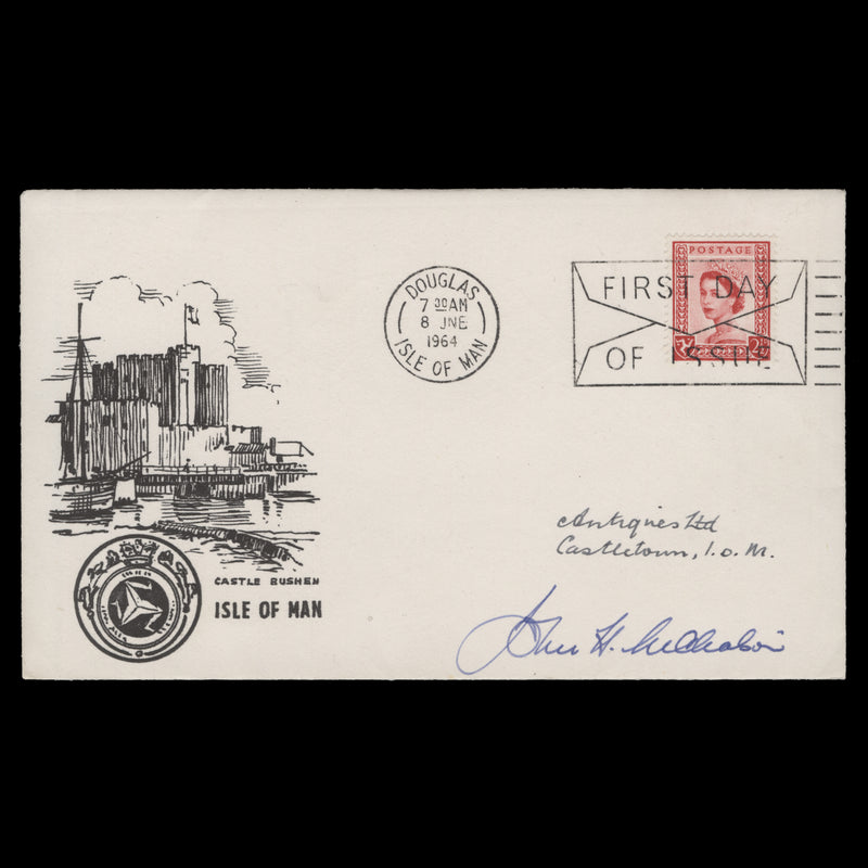 Isle of Man 1964 Definitive first day cover signed by John Nicholson