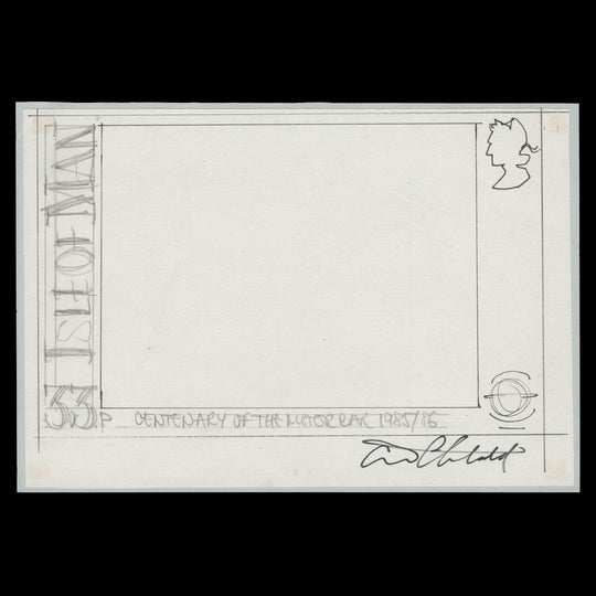 Isle of Man 1985 Motoring Centenary essay signed by Tony Theobald