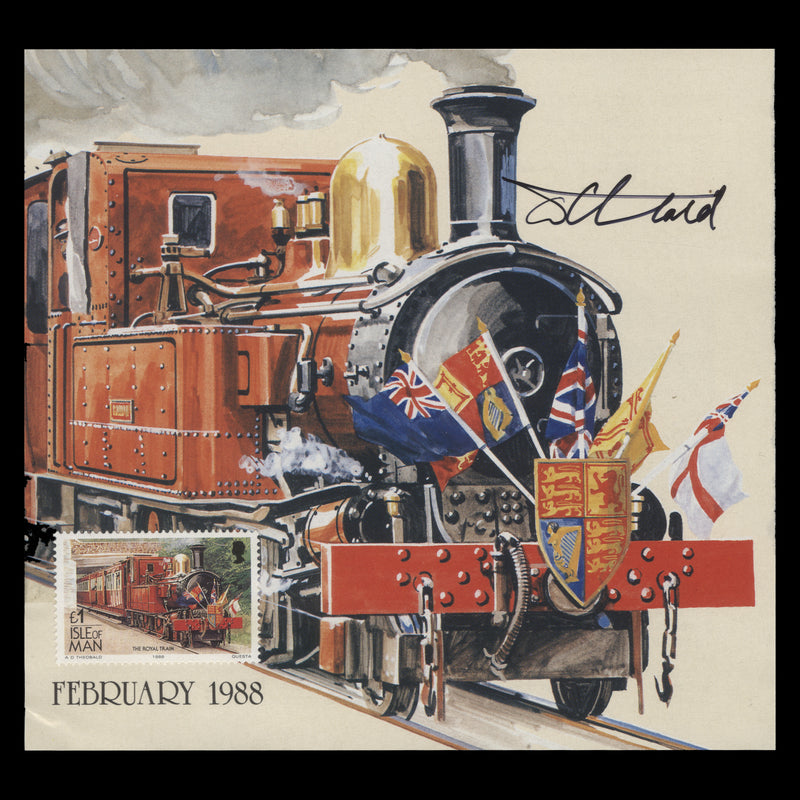 Isle of Man 1988 Railways & Tramways promotional flyer signed by Tony Theobald