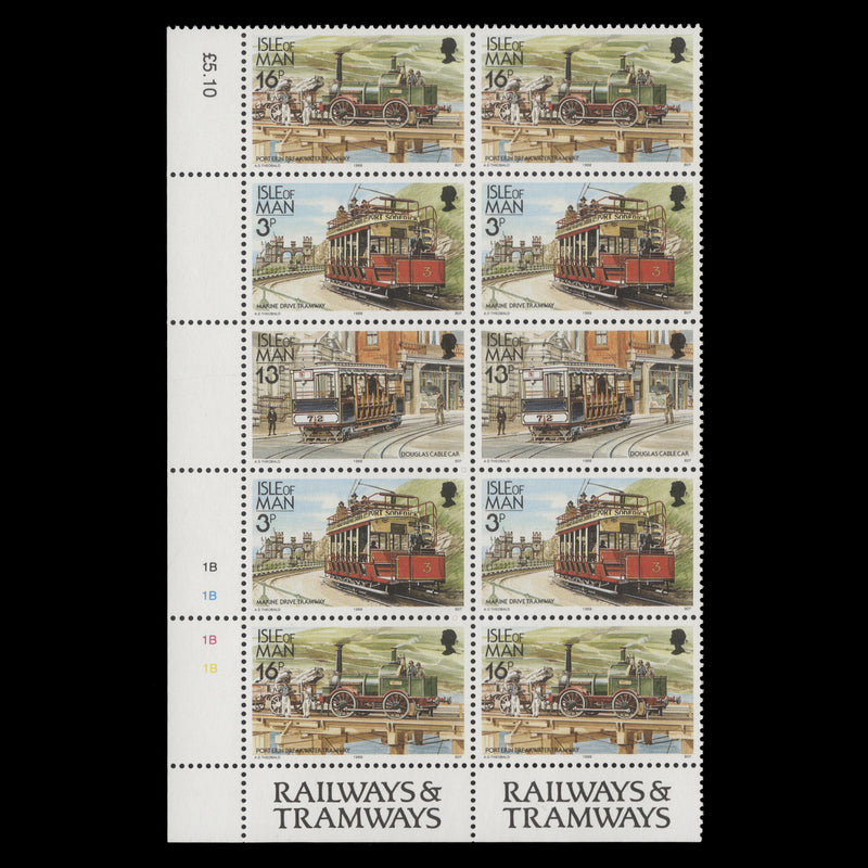 Isle of Man 1988 (MNH) Railways & Tramways plate block