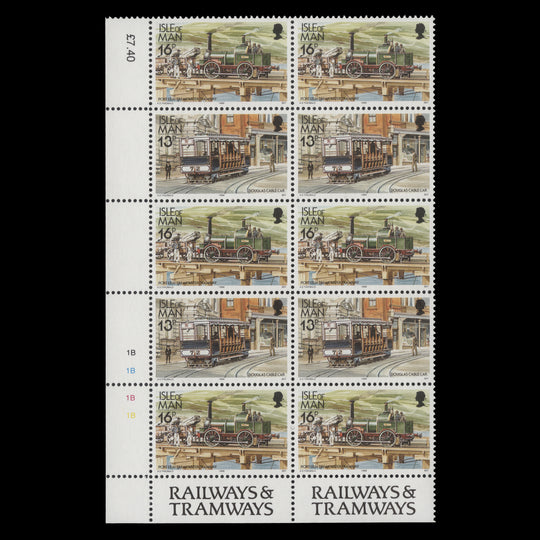 Isle of Man 1988 (MNH) Railways & Tramways plate block