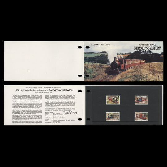 Isle of Man 1988 Railways & Tramways presentation folder signed by designer