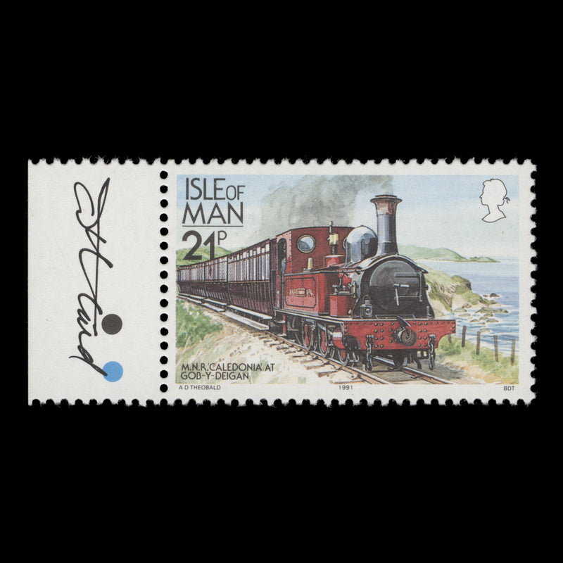 Isle of Man 1991 (MNH) 21p MNR Caledonia signed by stamp designer
