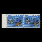 Jamaica 1969 (Variety) 50c/5s Port Royal Exploration pair with mast obliterator