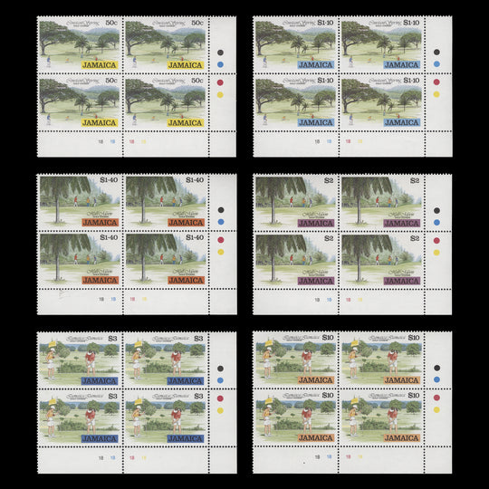 Jamaica 1993 (MNH) Golf Courses plate blocks