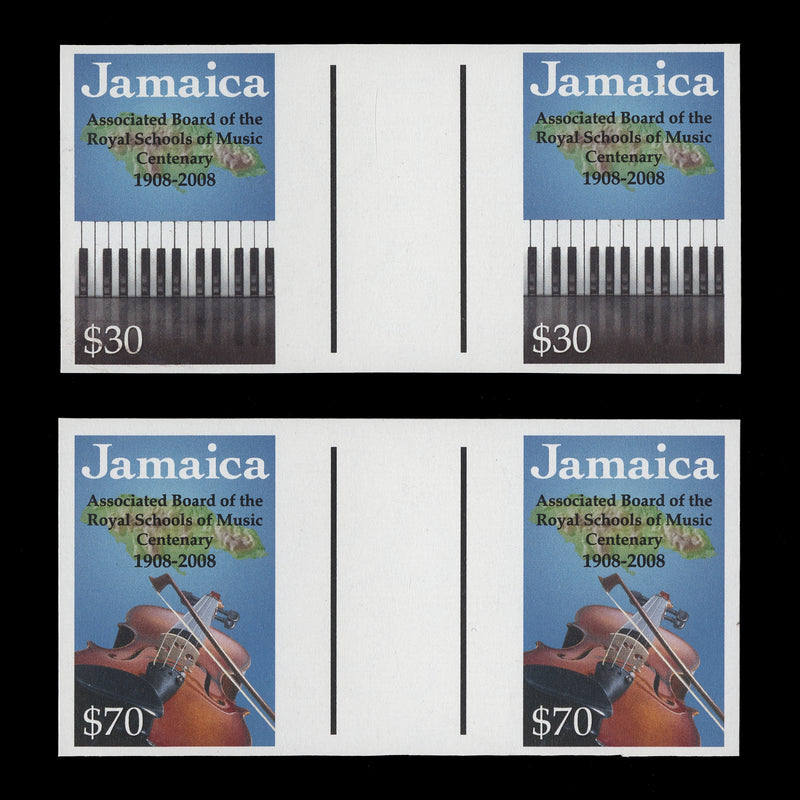 Jamaica 2008 ABRSM Examinations Centenary imperf proof gutter pairs