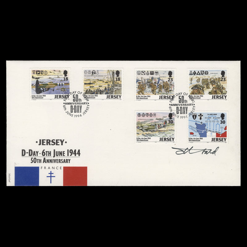 Jersey 1994 D-Day Anniversary first day cover signed by Tony Theobald