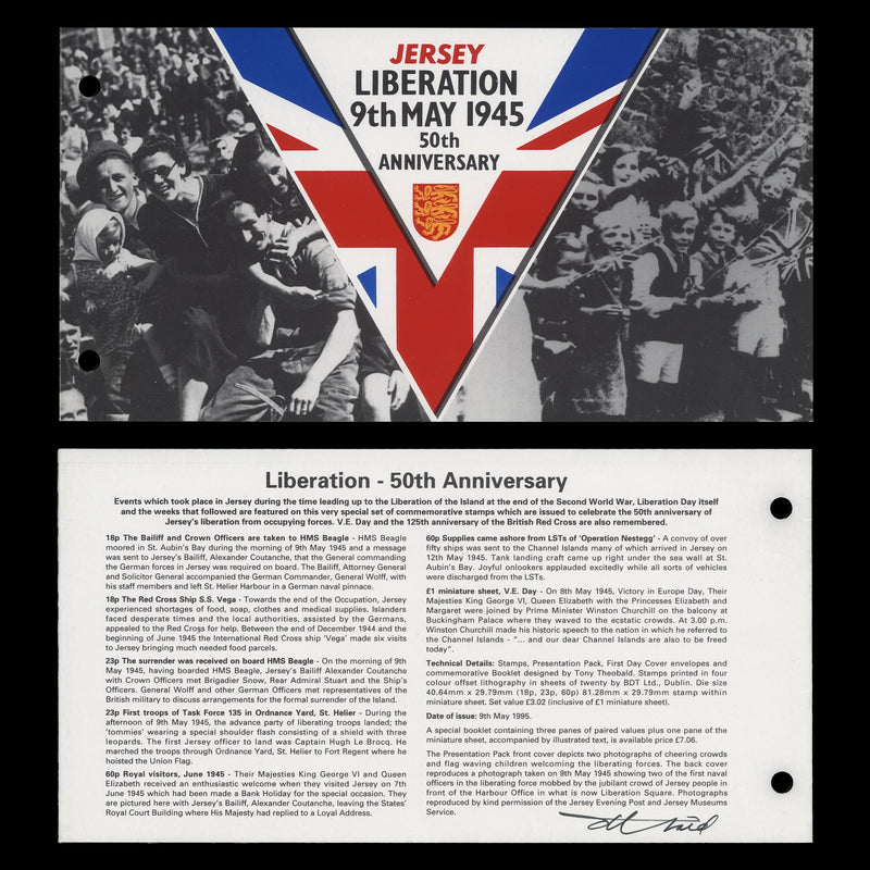 Jersey 1995 Liberation Anniversary presentation pack signed by designe